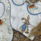 Boys Peter Rabbit Handmade Sleepsuit And Bib