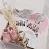 Little Brown Bear Baby Girl Bear Gift Set - White Vest