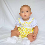 Girls Lemon Gingham All In One Romper