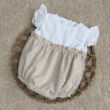 Girls Beige Summer Romper