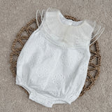 Baby Girls White Broderie Anglaise Romper