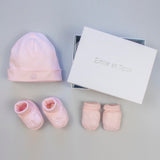 Emile Et Rose Girls Pink New Baby Gift Set Hat & Mitts