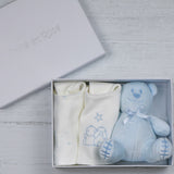 Emile Et Rose Trenton Blue Star Print Bib Gift Set