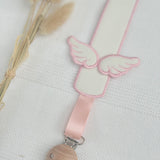 Personalised Angel Wings Dummy Clip | Handmade Baby Dummy Holder UK