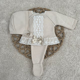 Baby Girls Beige Lace Knitted 3 Piece
