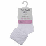 Perfect Little Thing Tick Tock White Turn Over Socks