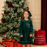 PRE-ORDER The Mayfair Collection Emerald Edition – Personalised Girls’ Luxury Velvet Christmas Dress