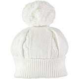 Emile Et Rose True Knit Cable Bobble Hat - White