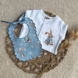 Boys Peter Rabbit Handmade Sleepsuit And Bib