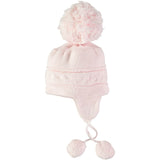 Emile Et Rose Pink Baby Bobble Hat with Ear Flaps