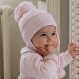 Emile Et Rose Pink Baby Bobble Hat with Ear Flaps