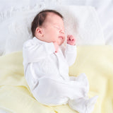 Premature Baby's White Cotton Sleepsuit