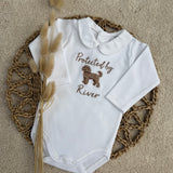 Cavapoo / Poodle White Long Sleeve Bodysuit