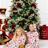 PRE-ORDER Personalised Girls’ Christmas Teddy Bear Frill Pyjamas