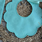 Baby's Mint Scallop Handmade Bib & Dummy Clip