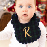 Balmoral Tartan Baby Girls Sleepsuit and Handmade Bib Set