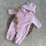 Baby Girls Pink Fleece sleepsuit