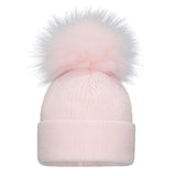 Baby Girls Pink Single Pom Hat
