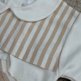 Boys Beige Stripe Cotton Top & Jam Pant