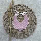 Girls Handmade Quilted Scalloped Pink Bib