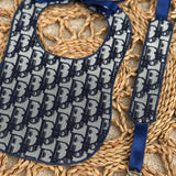 Baby's Navy inspired Dior Bib & Dummy Clip Set