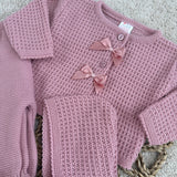 Baby Girl's Dusky Pink Spanish Knitted Outfit
