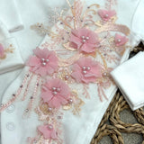 Blush Blossom Luxury Baby Sleepsuit & Hat – Bambino Embroidery Exclusive