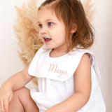 Personalised Girls White Seersucker Summer Dress & Knickers Set