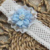 Baby Girls Headband with a blue Flower