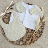 Baby’s Unisex Classic Handmade Sleepsuit, Bib & Dummy Clip Set