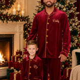 PRE-ORDER The Mayfair Collection Ruby Edition – Personalised Men’s Luxury Velvet Christmas Pyjamas