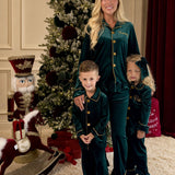 PRE-ORDER The Mayfair Collection Emerald Edition – Personalised Girls’ Luxury Velvet Christmas Pyjamas