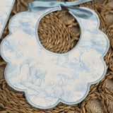 Baby's Safari Blue Scallop Handmade Bib & Dummy Clip