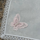 Baby Girl's Lace Edge Napkin/Muslin - Pink Butterfly
