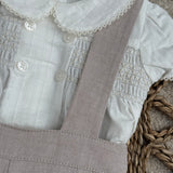 Girls Begie Dungaree Set 3 Months
