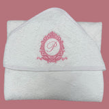 Girls Personalised Hooded Towel - White