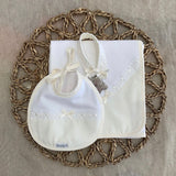 Perfect Little Thing Unisex Muslin and Bib Gift Set - Cream