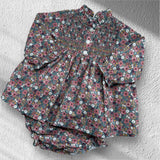 Girls Mac ilusion Vintage Flower Smocked Dress & Knickers