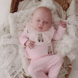 Luxury Pink Teddy Bear Baby Two Piece & Bib Gift Set