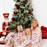 PRE-ORDER Personalised Girls’ Christmas Teddy Bear Frill Pyjamas