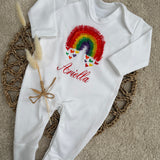 Perfect Little Thing Baby's Rainbow Personalised Babygrow