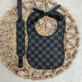 Baby's Grey & Black inspired Bib & Dummy Clip Set