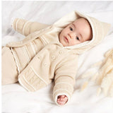 Dandelion Boys Knitted Stripe Pattern 2 Piece Legging Set - Beige