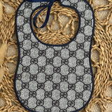 Baby's Blue Monogram Handmade Bib