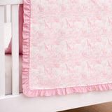 Girl's Frill Pink Safari Toile Print Blanket