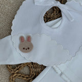 Personalised Bunny Baby Gift Set – White Four-Piece Outfit
