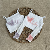 Baby Girls Personalised Butterfly Vest & Headband