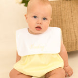 Classic Boys Personalised Lemon Bib Collar Romper
