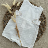 Baby Boys White Cotton Romper 3 Months