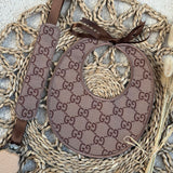 Baby's Brown Handmade Round Bib & Dummy Clip